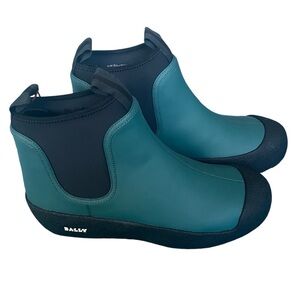 Bally Gadey Winter Boot Sherpa lined leather & rubber Emerald Green size 10.5